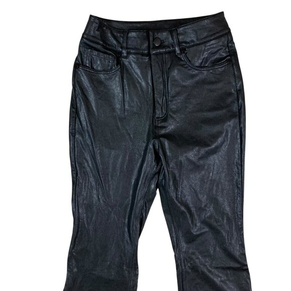 Commando Black Faux Leather Flare Pants XS High Rise Stretch Vegan - Picture 2 of 6